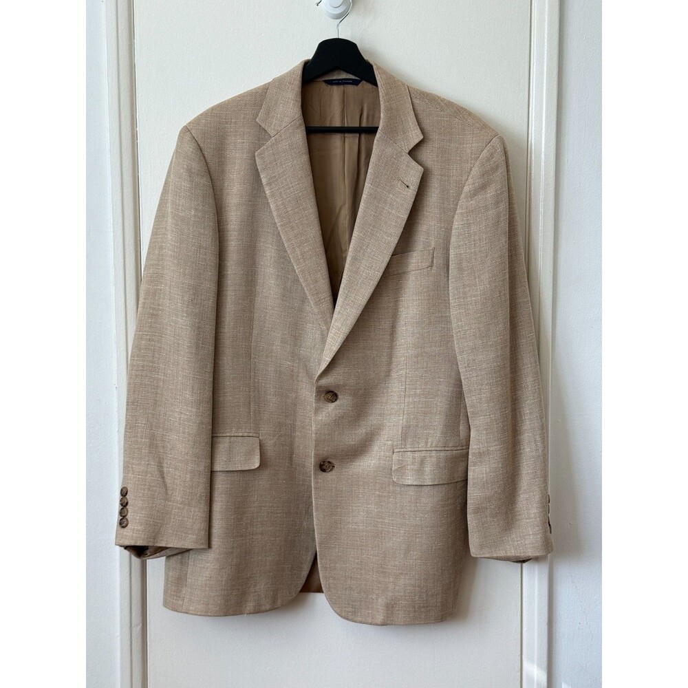 Brooks Brothers 1818 Madison Silk Linen Wool Blazer Sport Coat Italy Fabric 40L